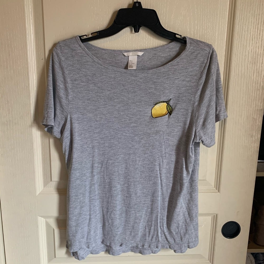 H & M T Shirt Lemon